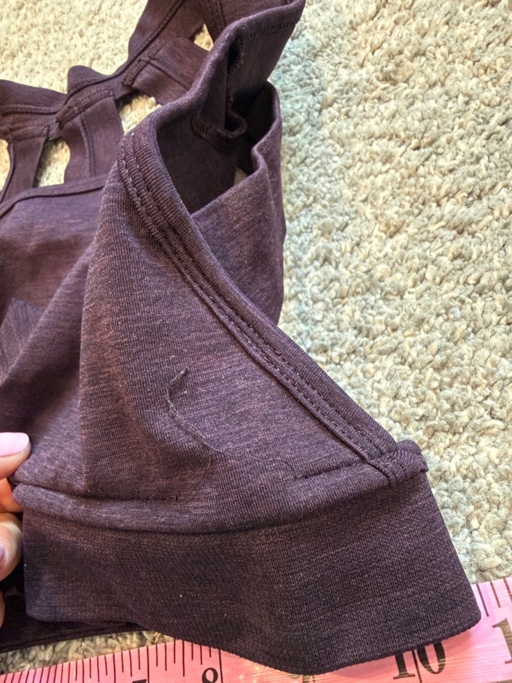 Alphalete | Trinity Strappy Back Sports Bra in Plum - Picture 3 of 7